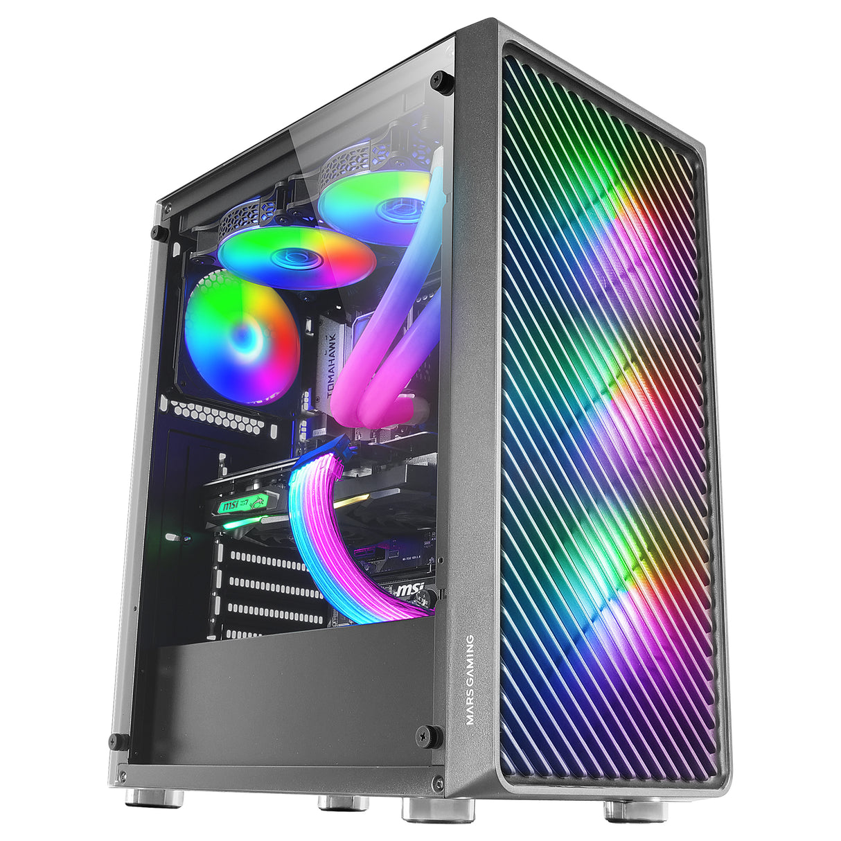 Boitier Moyen Tour ATX Mars Gaming MC-F RGB avec panneau vitré (Noir)