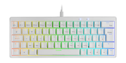 Clavier Gamer mécanique (Blue Switch) Mars Gaming MKMiniPro TKL RGB (Blanc)