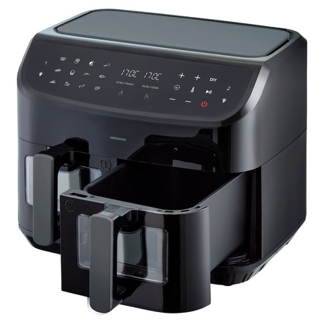 Friteuse a Air Chaud - MEDION - P20 XXL Twin - 2600 W - 2 paniers - 9 programmes - Noir