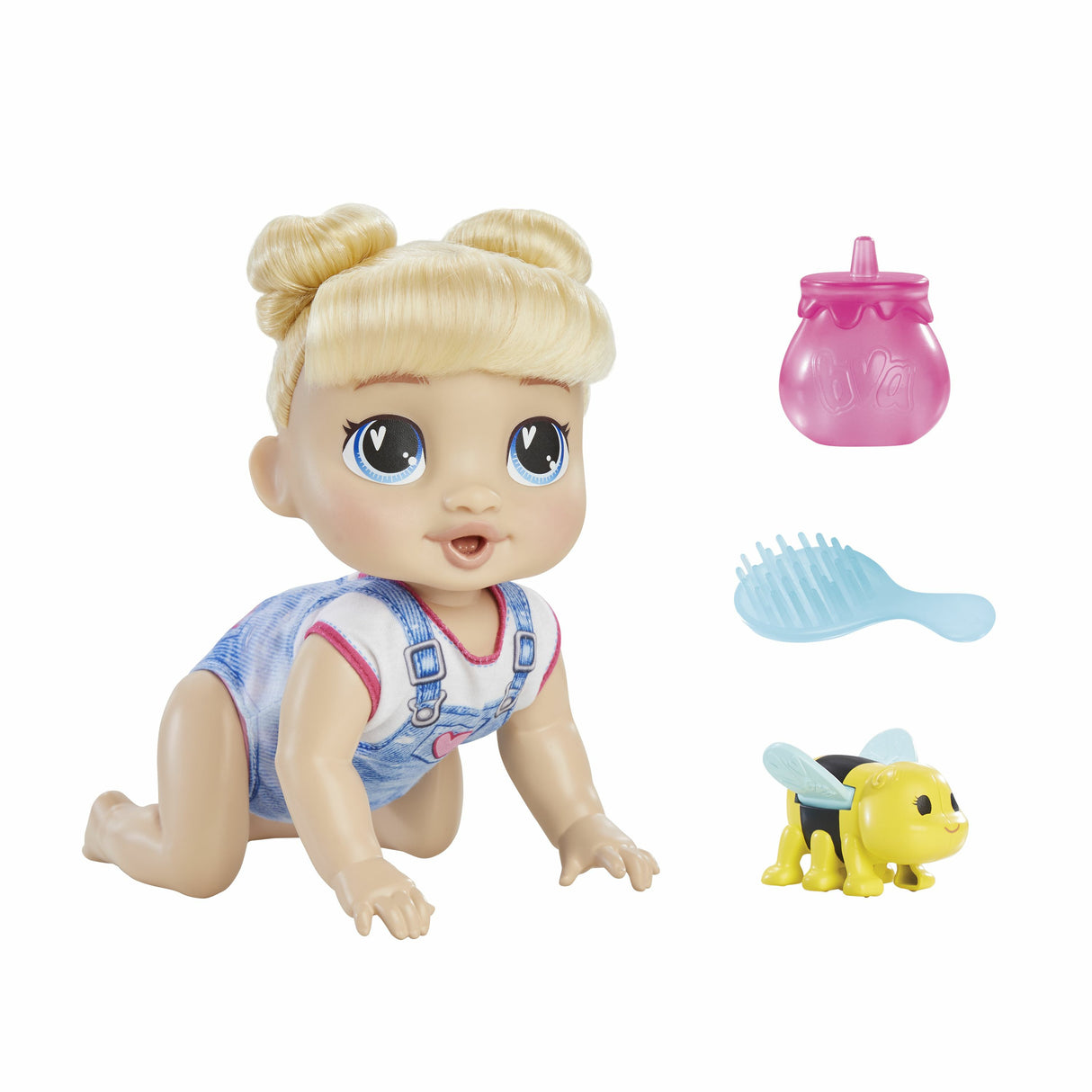 Baby Alive, Harper Hugs Marche a 4 pattes, poupée électronique de 27  cm marchant a 4 pattes, cheveux blonds, a partir de 3 ans