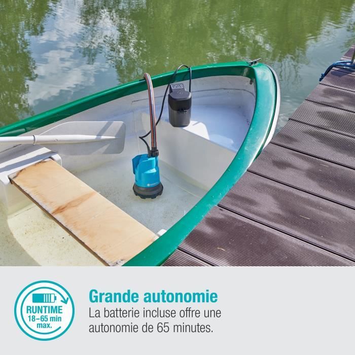 GARDENA Pompe immergÈe eau claire 200/2 Li-ion 18V P4Añ DÈbit max 2000l/h & pression max 2bar ñ Extension garantie 5 ans (14600-20)