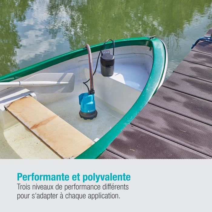 GARDENA Pompe immergÈe eau claire 200/2 Li-ion 18V P4Añ DÈbit max 2000l/h & pression max 2bar ñ Extension garantie 5 ans (14600-20)