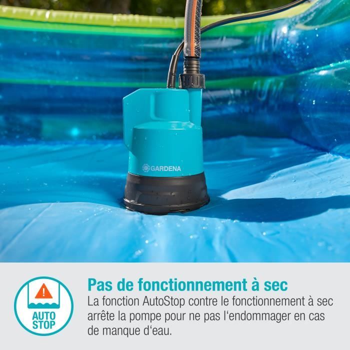 GARDENA Pompe immergée eau claire 200/2 Li-ion 18V P4A Débit max 2000l/h & pression max 2bar  Extension garantie 5 ans (14600-20)