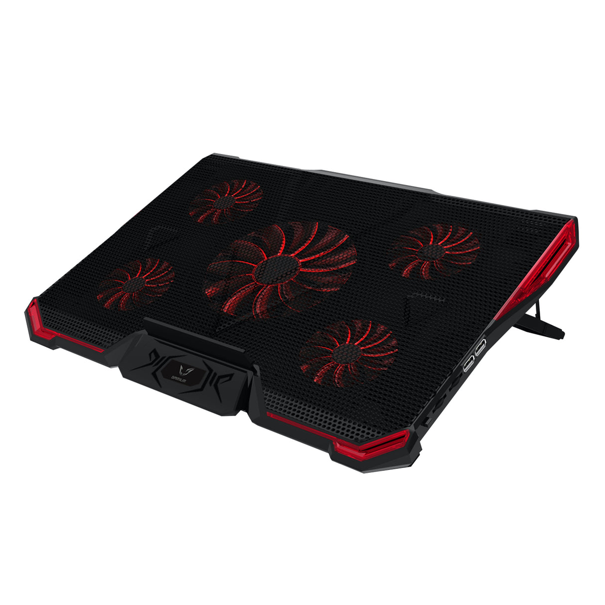Refroidisseur Gamium pour PC jusqu'à 17'' - 5 ventiltateurs Leds rouge et 2 port