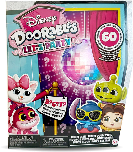 Doorables Coffret 4 mini-figurines DISNEY, Let's Party Multi Peek, Modele aléatoire a collectionner, Des 5 ans