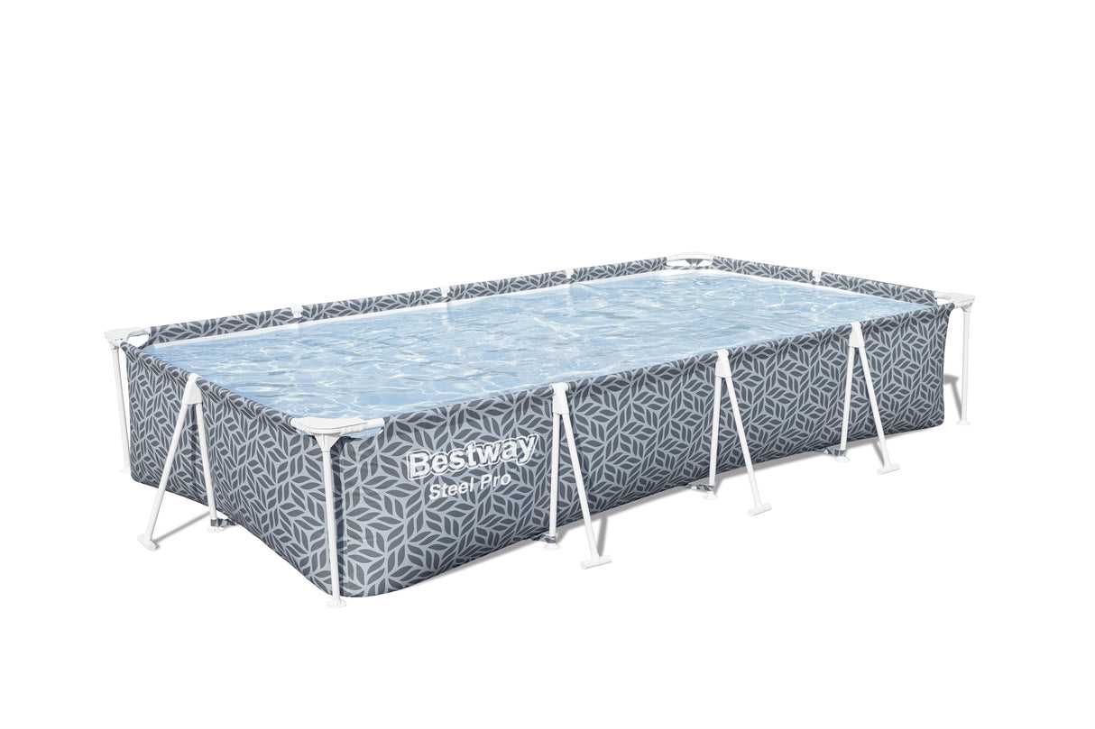Piscine hors sol tubulaire BESTWAY - Steel Pro™ - 366 x 201 x 66 cm - Rectangulaire - décor graphique