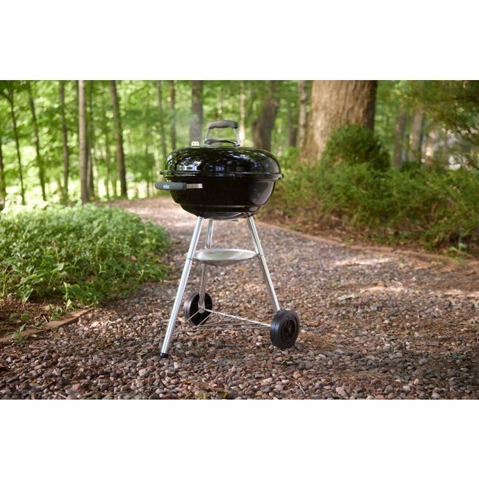 Barbecue a charbon - Weber - Compact Kettle - Ř47 cm - Acier émaillé - Clapet d'aération - 6 couverts - Noir