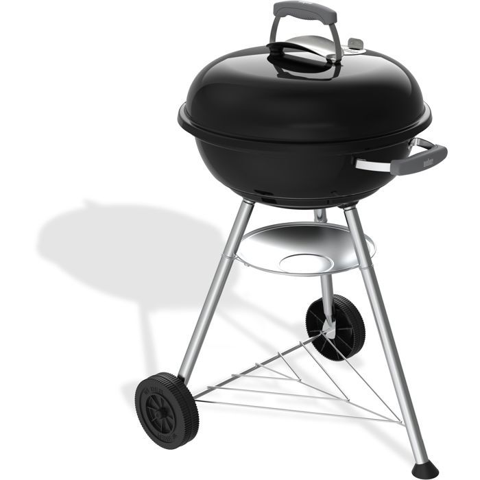 Barbecue a charbon - Weber - Compact Kettle - Ř47 cm - Acier émaillé - Clapet d'aération - 6 couverts - Noir