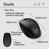 Ensemble Clavier Souris sans fil HP 650 - AZERTY - Noir
