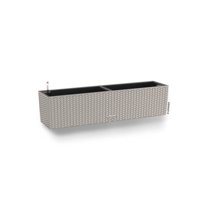 LECHUZA Jardiniere - Balconera cottage 80 - 79 x 19 x 19 cm - 12 L - Kit complet - Brun sable