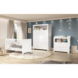 Chambre bébé Trio : Lit 70 x 140 cm + Commode a langer + Armoire OLIVIA - Blanc - TREND TEAM