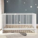 Chambre bébé Trio : Lit 70 x 140 cm + Commode a langer + Armoire OLIVIA - Blanc - TREND TEAM