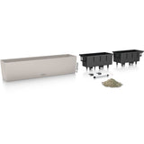 LECHUZA Jardiniere - Balconera color 80 - 79 x 19 x 19 cm - 12 L - Kit complet - Brun sable