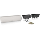 LECHUZA Jardiniere - Balconera color 80 - 79 x 19 x 19 cm - 12 L - Kit complet - Gris clair