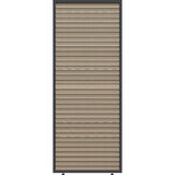 Panneau brise-vue - OMBREA - Ventelles horizontales mobiles - 1 m - Aluminium - Anthracite et ventelles finition bois