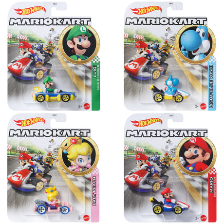 Hot Wheels - Véhicule Mario Kart (modele aléatoire) - Petite Voiture  - 3 ans et + GBG25