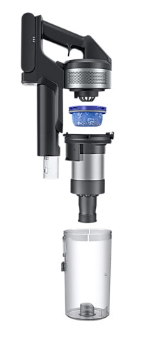 SAMSUNG Jet 75E Complete VS20B75CR5 - Aspirateur Balai sans Fil - Puissance 200 AW - Autonomie 60 min - Station murale - 3 brosses