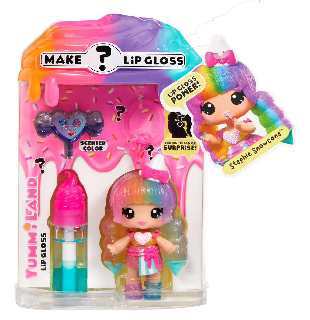 Yummiland Lip Gloss Doll - Color Change Combo- Stephie Snowcone