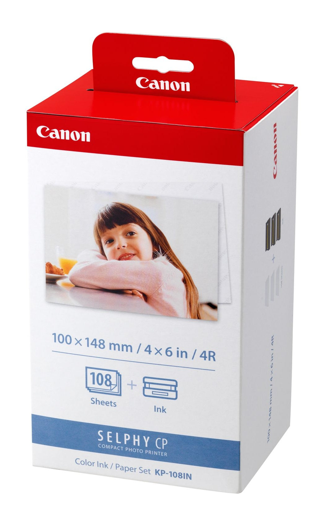 Pack 3 cartouches d'encre couleurs CANON KP-108IN pour Selphy CP + 108 feuilles