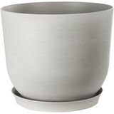 Pot de fleurs rond - GARDEN ID - Swing Rond - Ø 40 - 30 L - H 32 cm - Pierre Blanche