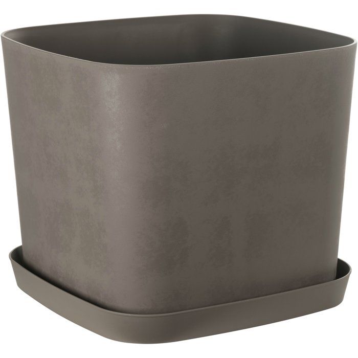 Pot de fleurs carré - GARDEN ID - Swing Carré - 16 L - 30 x 30 h 25 cm - Tourbe