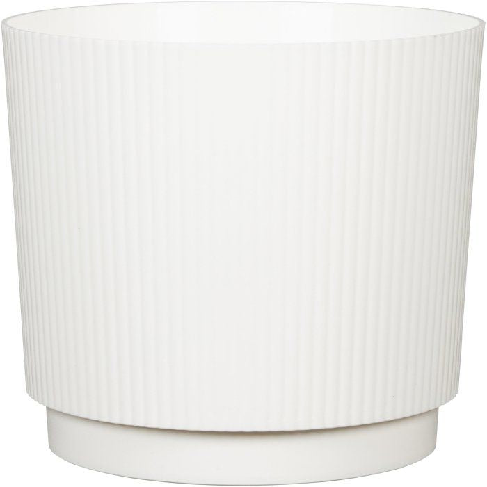 Cache-pot rond - GARDEN ID - Lino - Ø 25 - 7 L - H 22 cm - Blanc