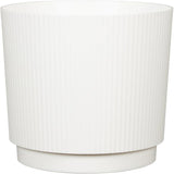 Cache-pot rond - GARDEN ID - Lino - Ø 25 - 7 L - H 22 cm - Blanc