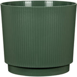 Cache-pot rond - GARDEN ID - Lino - Ø 25 - 7 L - H 22 cm - Vert foncé