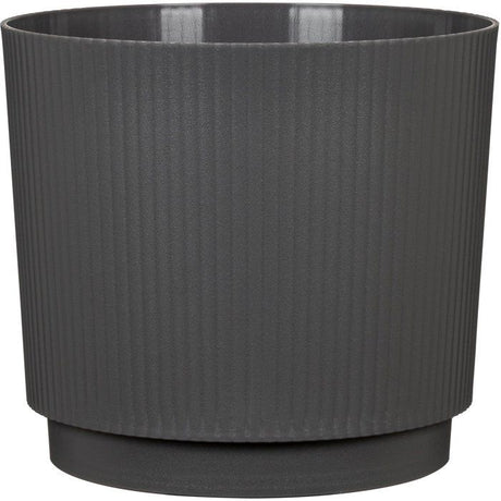 Cache-pot rond - GARDEN ID - Lino - Ř 25 - 7 L - H 22 cm - Anthracite