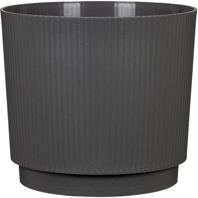 Cache-pot rond - GARDEN ID - Lino - Ř 25 - 7 L - H 22 cm - Anthracite