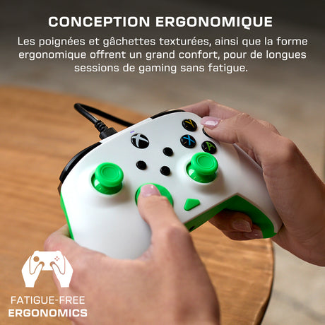 Manette de jeu - Xbox Series X|S, Xbox One et PC - Rematch Core - RGB - Filaire - Blanc / Vert - TURTLE BEACH