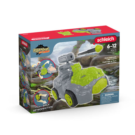 Crashmobile de Pierre avec Mini Creature, Coffret voiture avec figurine fantastique, Schleich 42670 Eldrador Creatures