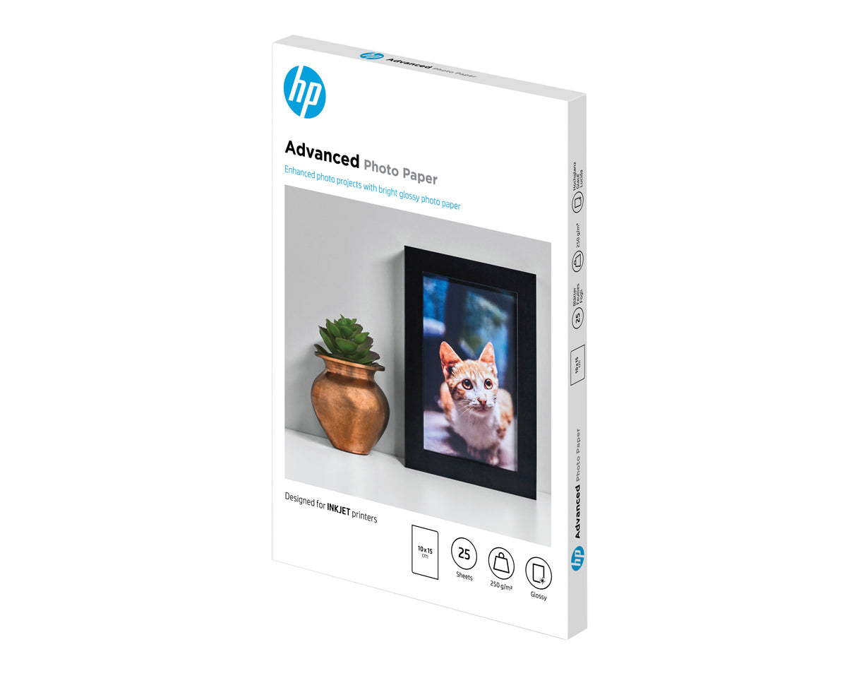 Papier photo HP Advanced brillant sans bordure - 25 feuilles/10 x 15 cm