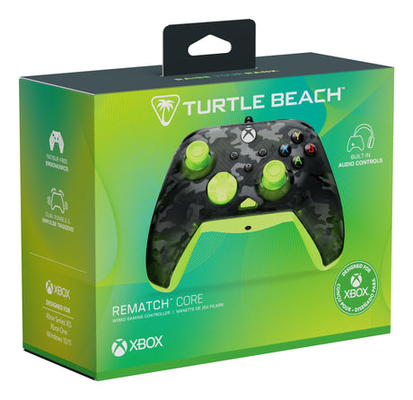 Manette de jeu - Xbox Series X|S, Xbox One et PC - Rematch Core - RGB - Filaire - Camouflage Noir / Jaune - TURTLE BEACH