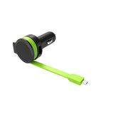 Charg voiture + c ble micro USB int Chargeur 2.4A - c ble 58cm C ble enroulé + 1