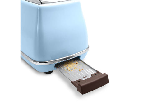 Grille Pain Icona Vintage - DELONGHI CTOV 2103.AZ - 2 fentes - 6 positions - Bleu et Marron