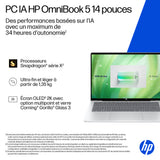 PC Portable HP OmniBook 5 14-he0018nf - Windows 11 - 14 2K OLED - Snapdragon X1-26-100 - RAM 16Go - Stockage 512Go SSD - AZERTY