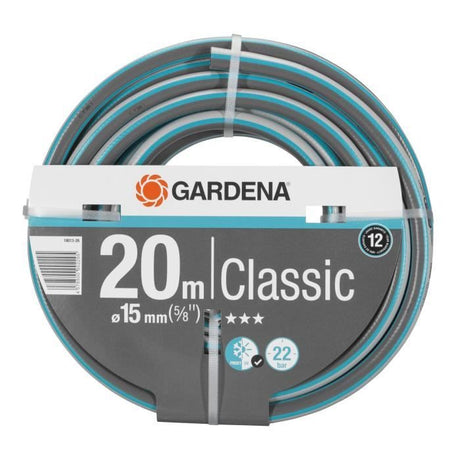 Tuyau d'arrosage Classic GARDENA - Longueur 20m - Ř15mm - Haute résistance pression 22 bar - Garantie 12 ans
