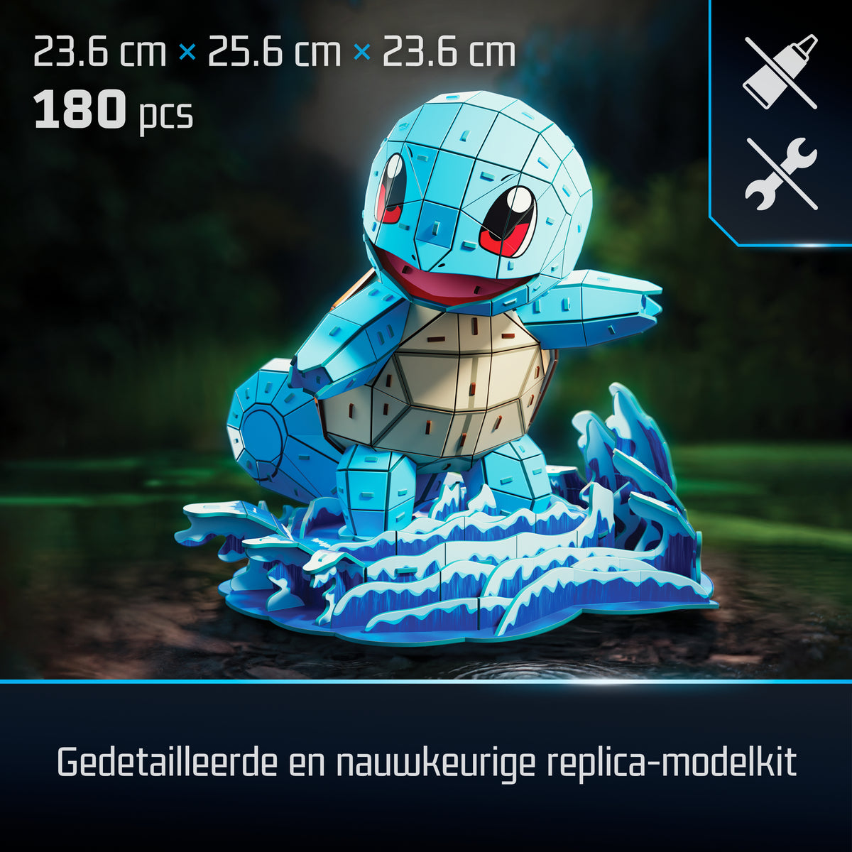 4D Build - Puzzle 3D - Carapuce Pokémon - 180 pieces - 24cm - des 12 ans