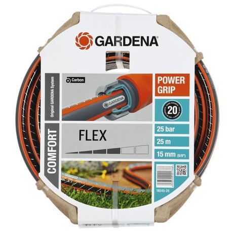 GARDENA Tuyau d'arrosage Comfort FLEX – Longueur 25m – Ř15mm – Anti noeud et indéformable – Garantie 20 ans (18045-26)