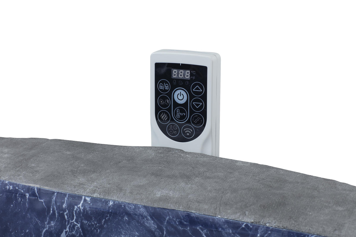Spa semi rigide BESTWAY - Lay-Z-Spa Carrara - 140 airjets - 170 x 65 cm - 4 a 6 places - Rond (couverture, cartouche, 4 appuie-tete)