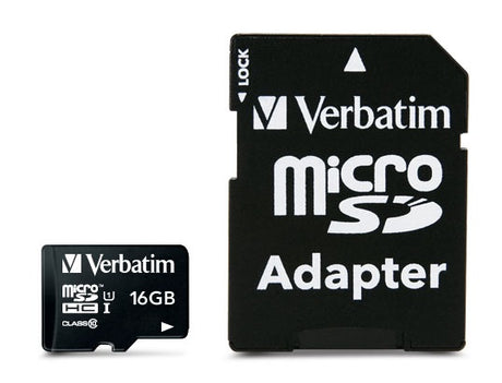 Carte mémoire Micro SD Verbatim Premium - 16Go avec adaptateur