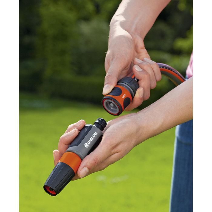 GARDENA Raccord d'arrosage Aquastop – Adapté tuyau Ř13mm & Ř15mm – Anti écoulement d'eau – Power Grip – Garantie 5 ans (18213-20)