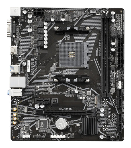 Carte mere - GIGABYTE - A520M K V2 - AM4 - DDR4 64 Go - PCIe Gen3 M.2