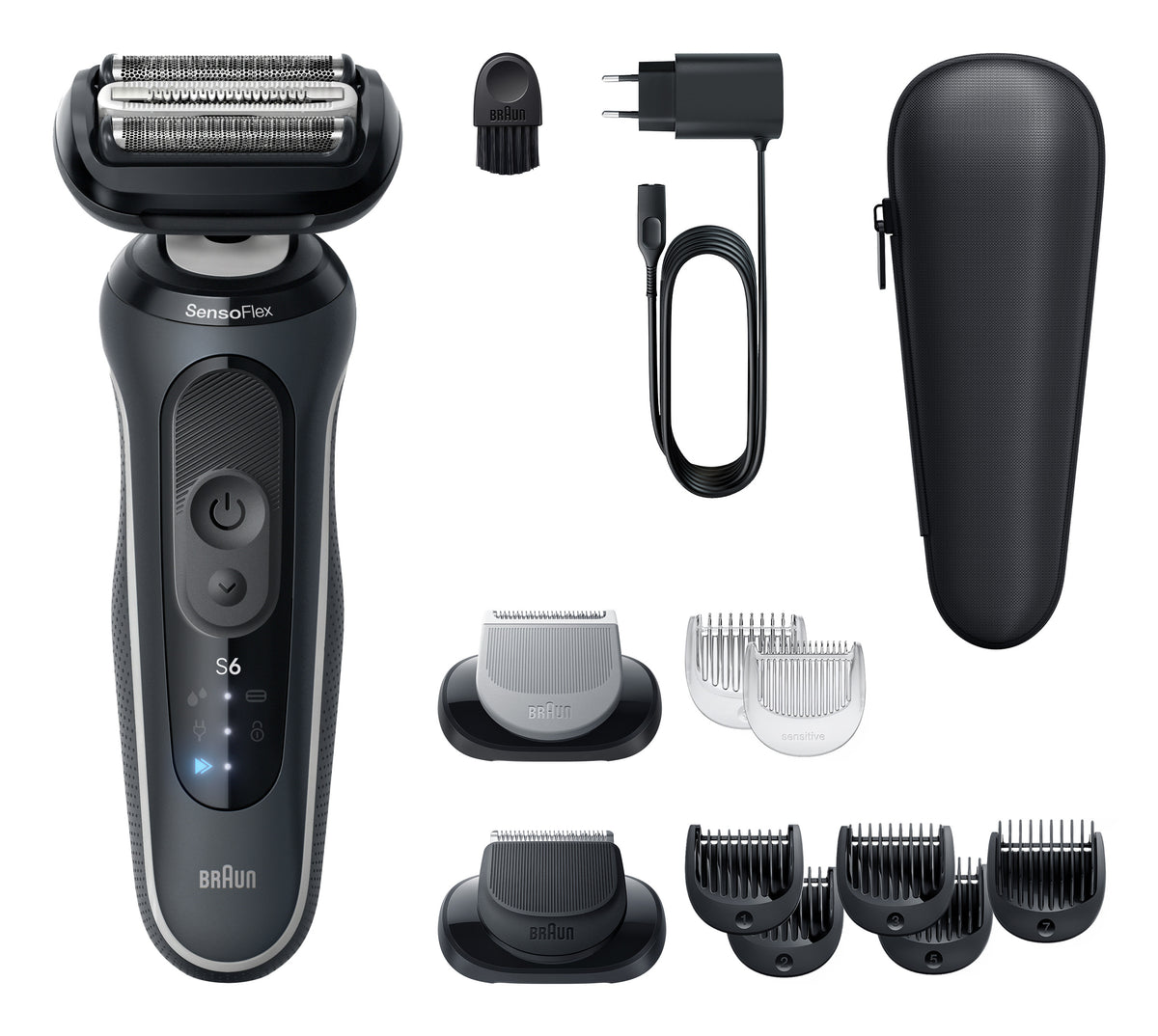 Rasoir électrique BRAUN Series 6 - Noir - Autonomie 60 minutes - Charge rapide 5 minutes