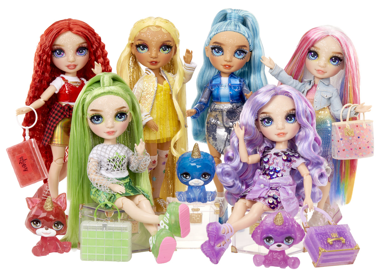 Rainbow High Poupée Mannequin avec Kit de Slime et Animal de Compagnie - Violet (Violet) - Poupée Pailletée 28 cm