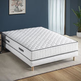 Ensemble matelas + sommier 140 x 190 cm - 580 Ressorts ensachÈs  - 7 zones de confort  - 24 cm - …quilibrÈ - DEKO DREAM DÈtente