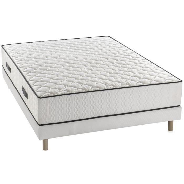 Ensemble matelas + sommier 160 x 200 cm - 672 Ressorts ensachÈs - 7 zones de confort - 24 cm - …quilibrÈ - DEKO DREAM DÈtente