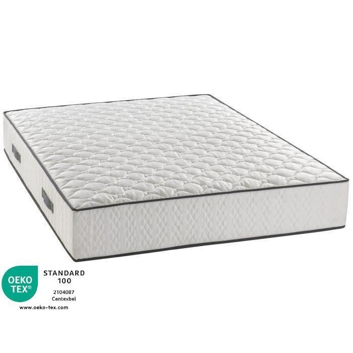 Ensemble matelas + sommier 160 x 200 cm - 672 Ressorts ensachÈs - 7 zones de confort - 24 cm - …quilibrÈ - DEKO DREAM DÈtente