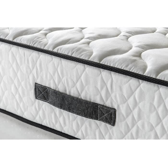 Ensemble matelas sommier 180 x 200 cm Hauteur 24 cm - ressorts ensachés - 7 zones - réversible - fabriqué en Belgique - DEKO DREAM